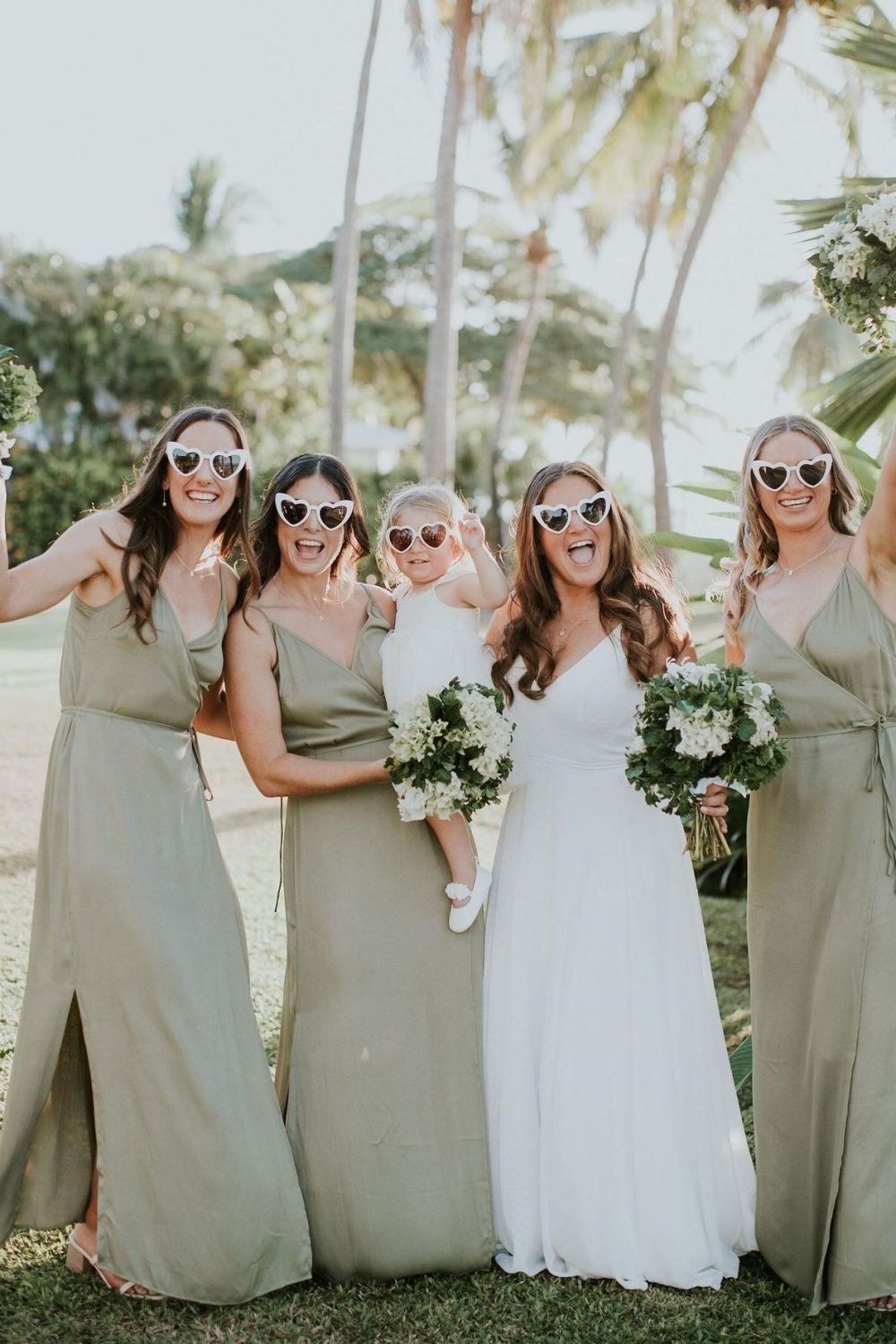 A Line Spaghetti Straps Green Long Bridesmaid Dress with Slit