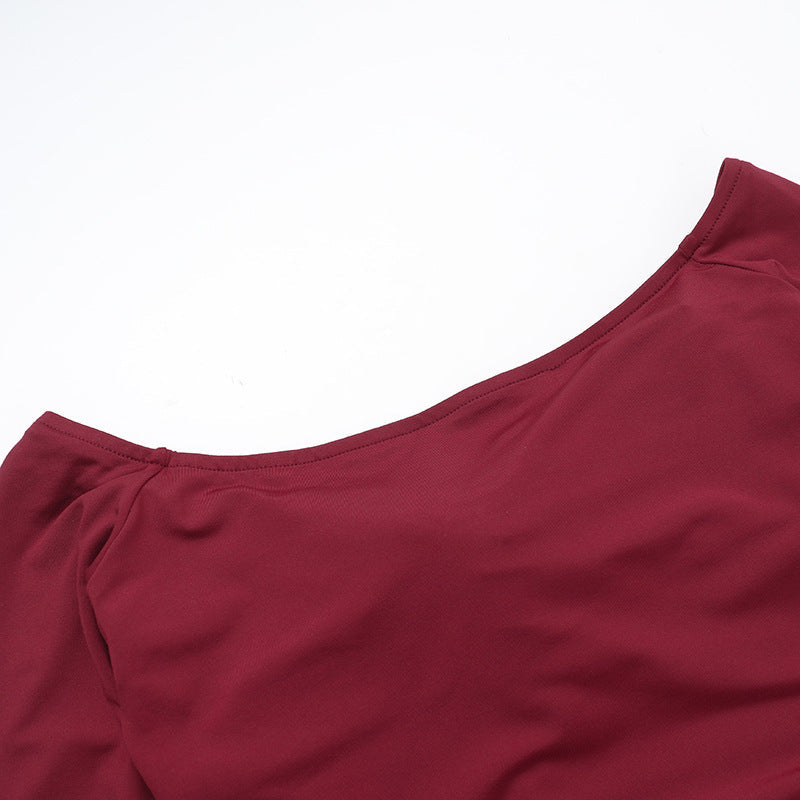 Crimson Kiss Mini Bodycon Dress Maroon