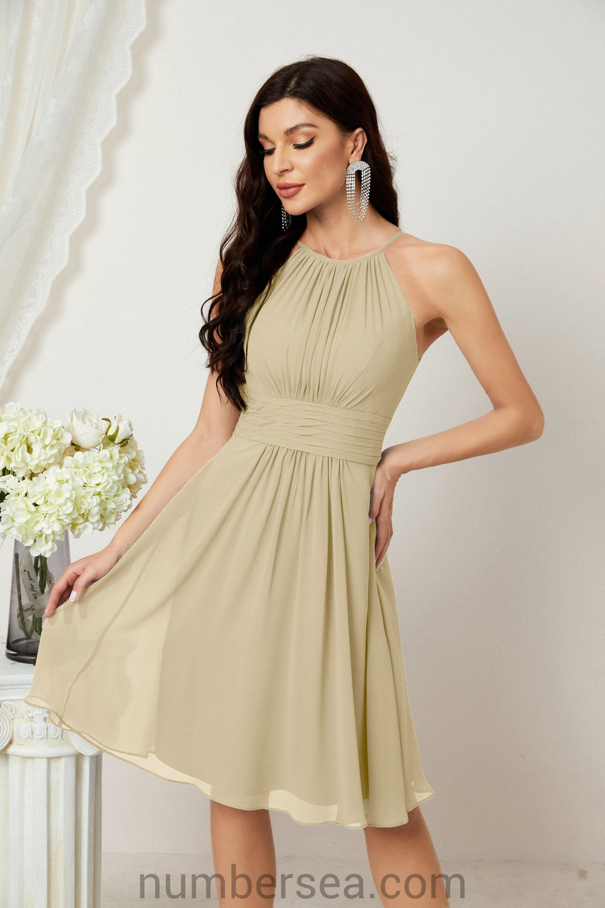 Halter Homecoming Dresses Formal Evening Party Cocktail Dress 28011 Clearance sale (ZD16954)