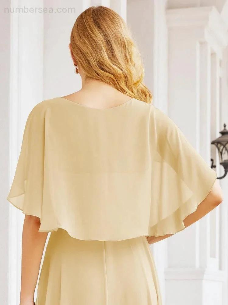 ZapDress Bridesmaid Dresses for Wedding Formal Evening Party Prom Gown with Cape 28050 (ZD17057)