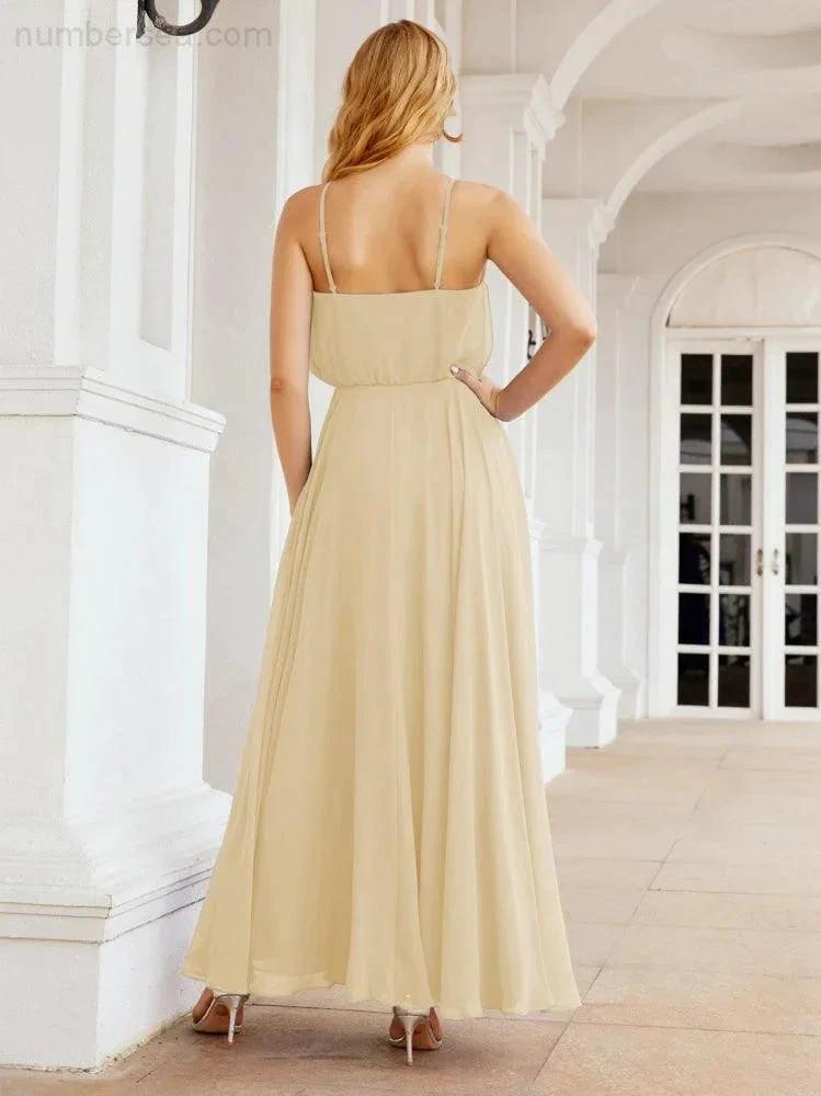 ZapDress  Halter Long Bridesmaid Dresses Formal A line Juniors Dress 28029 (ZD17029)