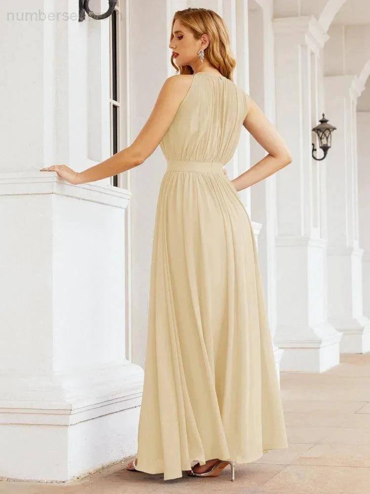 ZapDress Halter Bridesmaid Dress Empire Waist Formal Evening Prom Gown for Mother of The Bride 28030 (ZD17026)