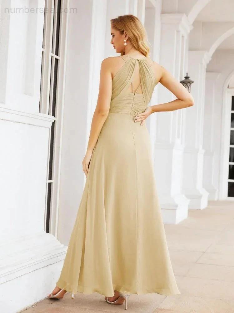 ZapDress Double Spaghetti Straps Bridesmaid Dresses for Women Long Formal Party Dress Side Split 28051 (ZD17036)