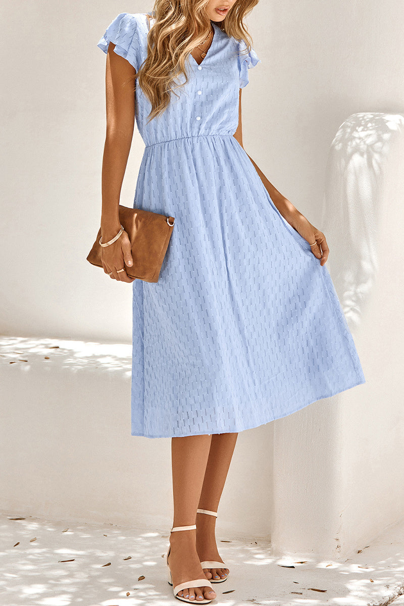Antonella Statement V Neck Midi Dress Occasion Edit