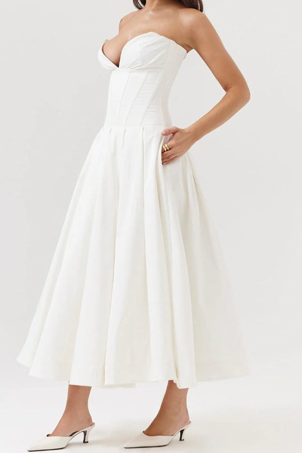Lorelei Exclusive Strapless Midi Dress Premium Wardrobe Essential