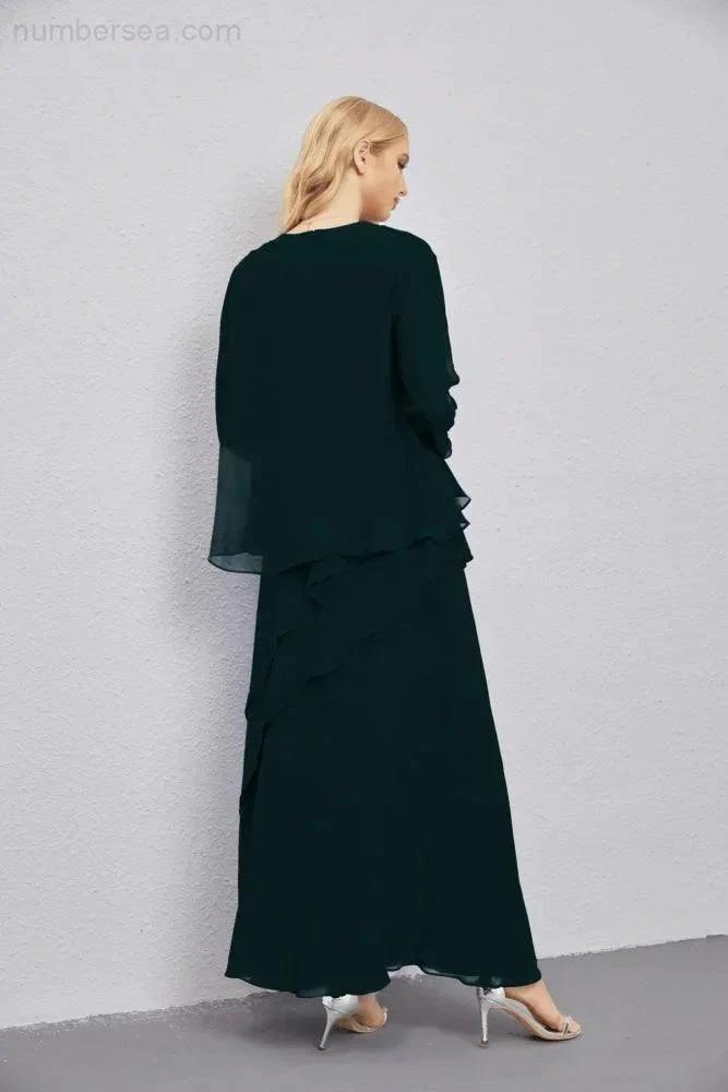 Mother of Bride Dresses with Open Front Lightweight Cardigan Formal Prom Gown  28081 (ZD16990)