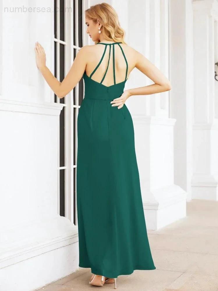 ZapDress Spaghetti Strap Bridesmaid Dresses V-Neck Long A-Line Formal Prom Gowns 28063 (ZD17045)
