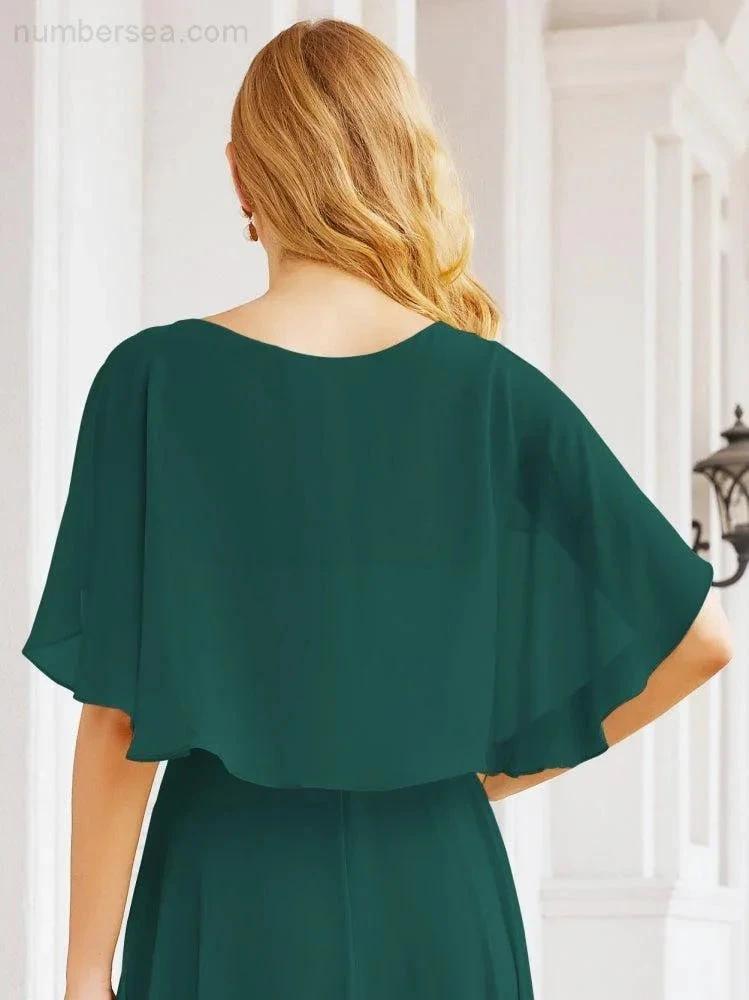ZapDress Bridesmaid Dresses for Wedding Formal Evening Party Prom Gown with Cape 28050 (ZD17057)