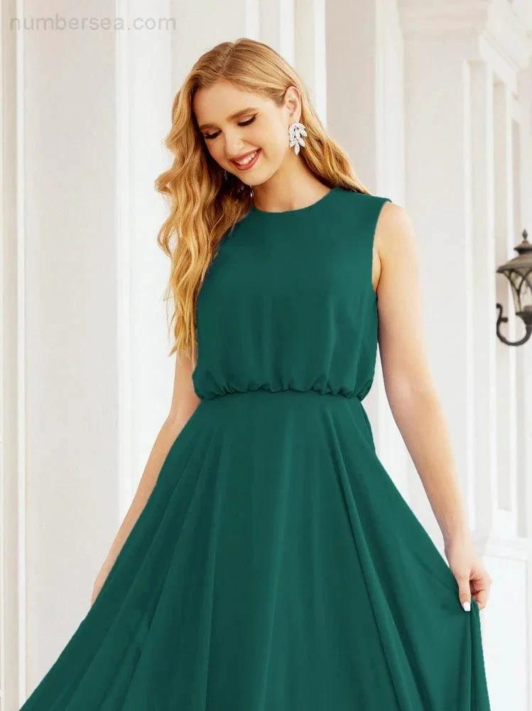 ZapDress Sleeveless Long Bridesmaid Dress A line Formal Evening Prom Gown 28025 (ZD17053)
