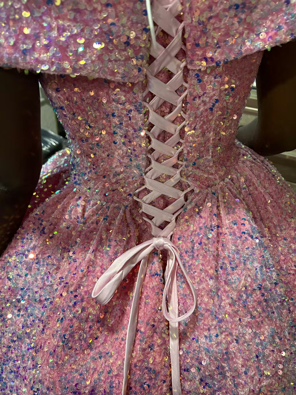 Burgundy Quinceanera Dress Off The Shoulder Sequins Ball Gown Sweet 16 Dress - View 8 | VelvetHem