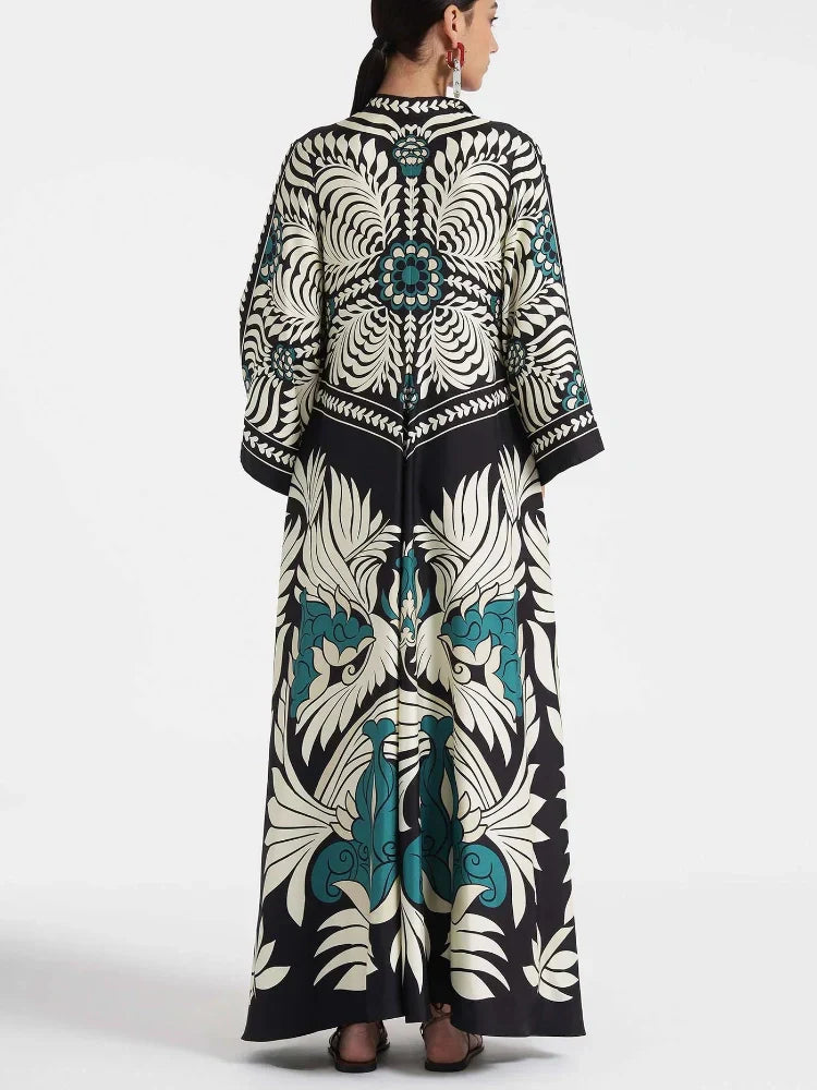 Magnifico Printed Maxi Dress - Black