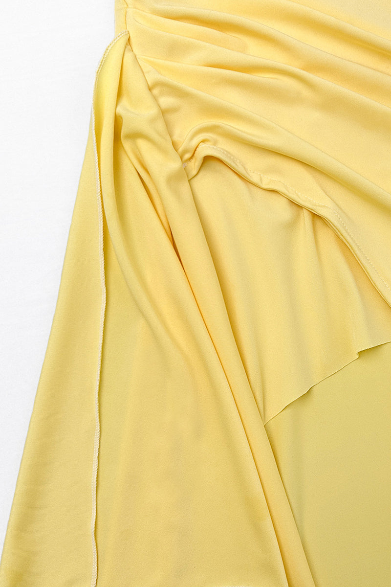Bianca Exclusive Strapless Evening Dresses with Slit and Flounce Premium Wardrobe Essential