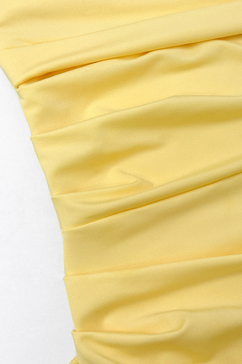 Bianca Exclusive Strapless Evening Dresses with Slit and Flounce Premium Wardrobe Essential