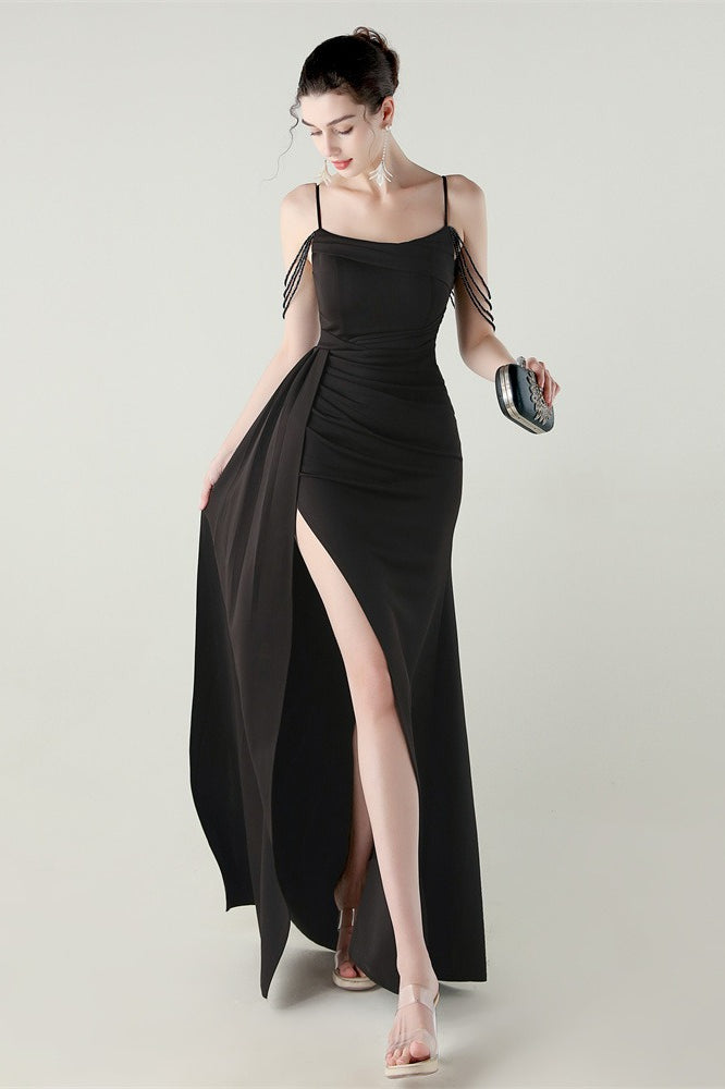 Satin Spaghetti Strap Premium Dress for Streetwear Style