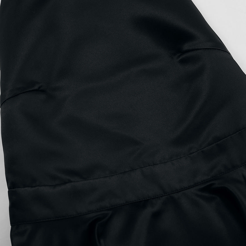 Bow Gate Mini Dress Black