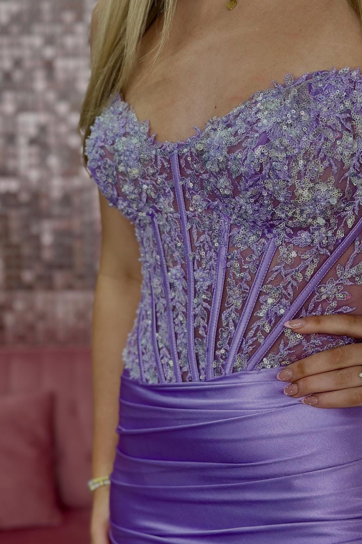 Glitter Red Mermaid Strapless Long Tiered Sequin And Satin Prom Dress