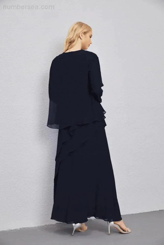 Mother of Bride Dresses with Open Front Lightweight Cardigan Formal Prom Gown  28081 (ZD16990)