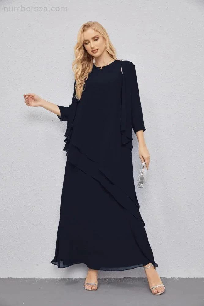 Mother of Bride Dresses with Open Front Lightweight Cardigan Formal Prom Gown  28081 (ZD16990)