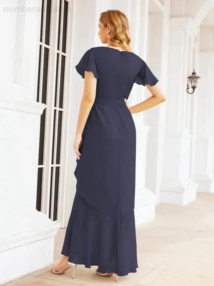 ZapDress Ruffled Bridesmaid Dresses Mermaid Formal Violin Evening Party Prom Gowns 28042 (ZD16997)