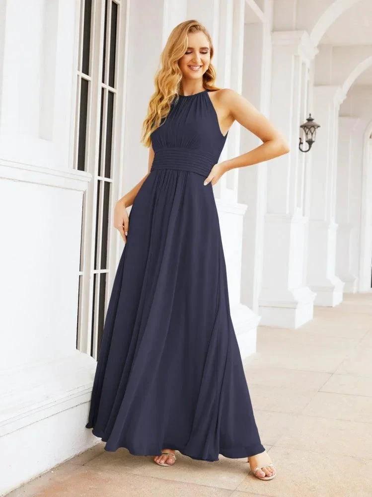 Numbersea Keyhole Bridesmaid Dresses Sleeveless Formal Evening Party Prom Gowns 28043 by numbersea