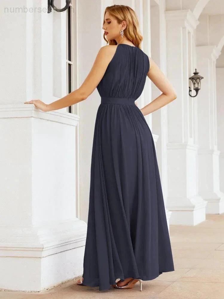ZapDress Halter Bridesmaid Dress Empire Waist Formal Evening Prom Gown for Mother of The Bride 28030 (ZD17026)
