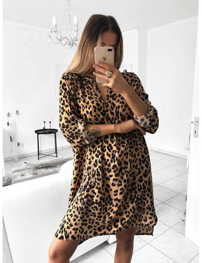 Pure Twist Front Tiger Print Shirt Dress FINAL