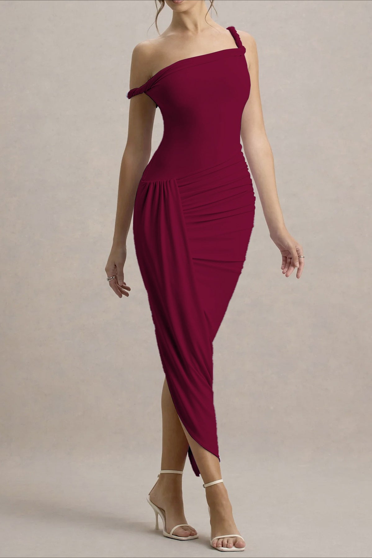 Asymmetrical Bodycon Maxi Dress with Relaxed Fit and Comfort Fit Design