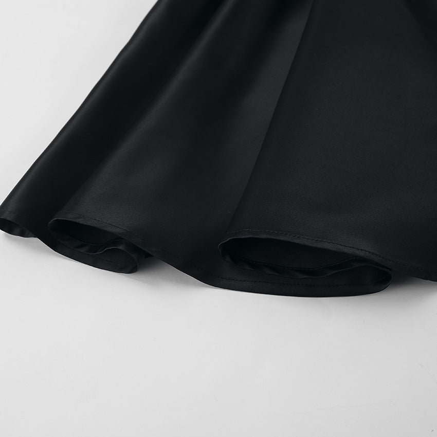 Bow Gate Mini Dress Black