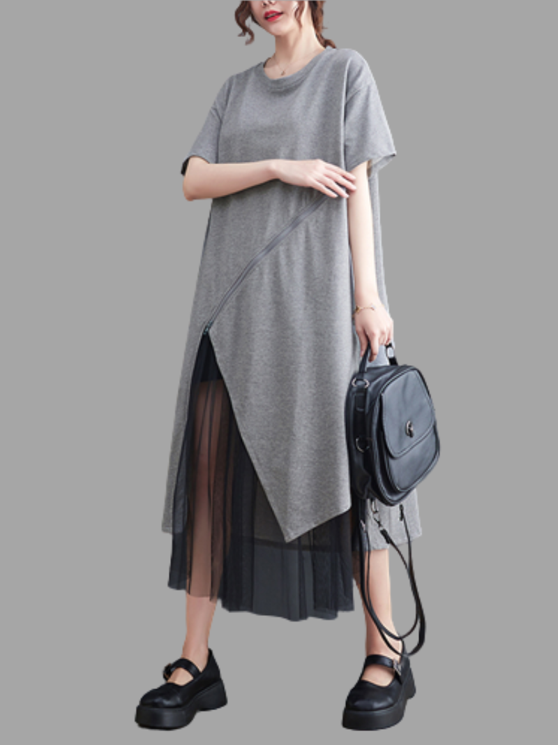 Keep Moving Round Neck A-line Dress