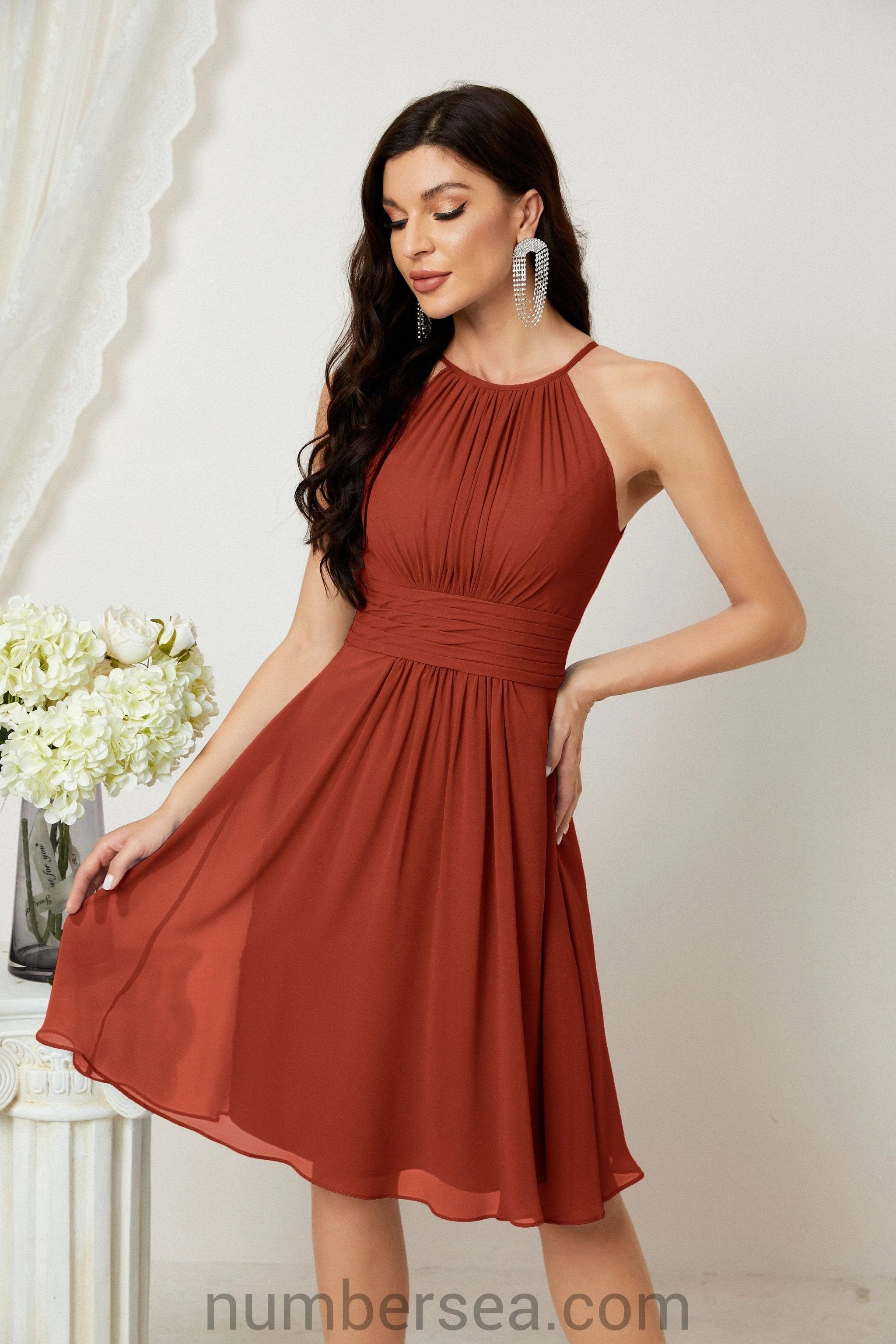 Halter Homecoming Dresses Formal Evening Party Cocktail Dress 28011 Clearance sale (ZD16954)
