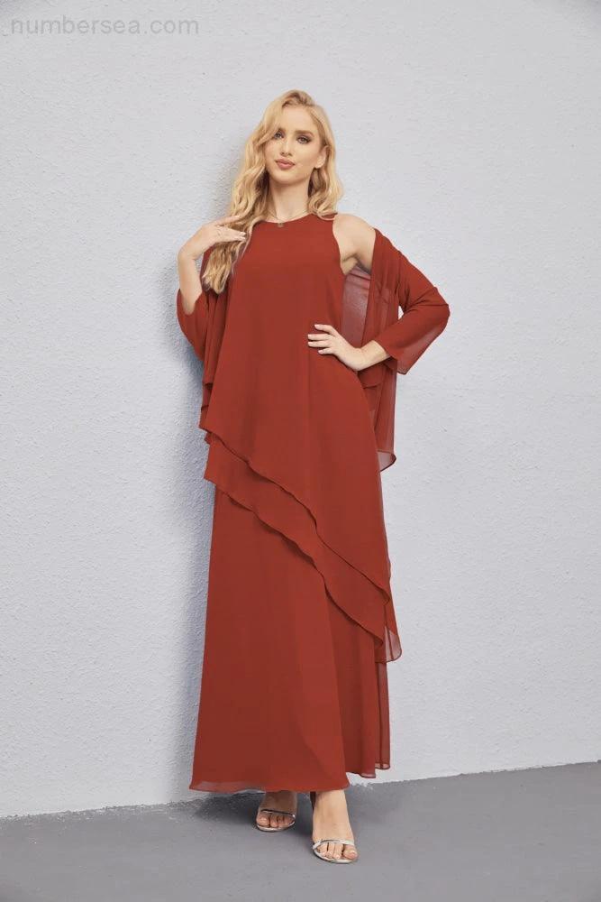 Mother of Bride Dresses with Open Front Lightweight Cardigan Formal Prom Gown  28081 (ZD16990)