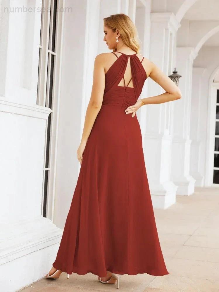 ZapDress Double Spaghetti Straps Bridesmaid Dresses for Women Long Formal Party Dress Side Split 28051 (ZD17036)