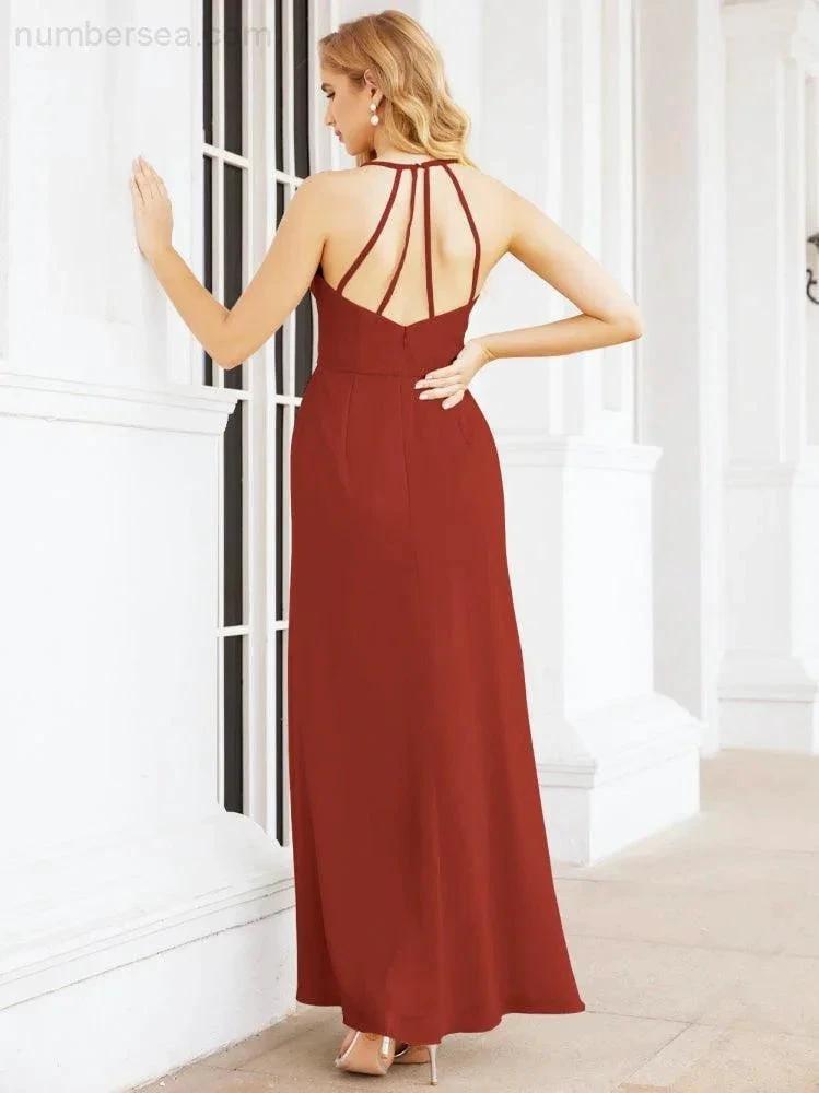 ZapDress Spaghetti Strap Bridesmaid Dresses V-Neck Long A-Line Formal Prom Gowns 28063 (ZD17045)