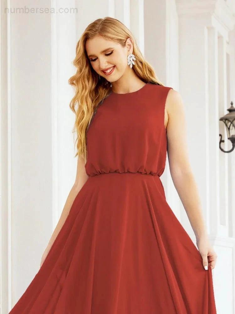 ZapDress Sleeveless Long Bridesmaid Dress A line Formal Evening Prom Gown 28025 (ZD17053)