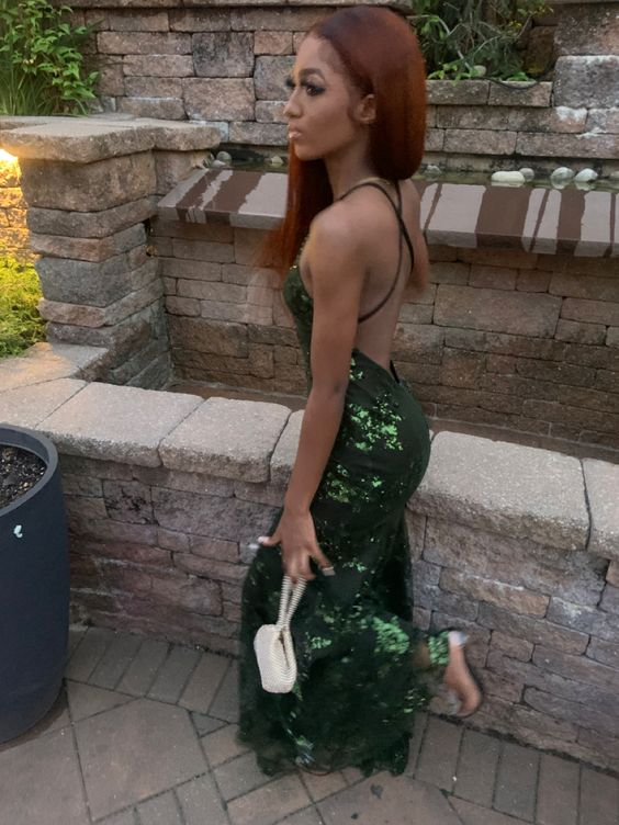 Green sequin prom dress new design dress prom sparkly evening dress Y6652 - VelvetHem