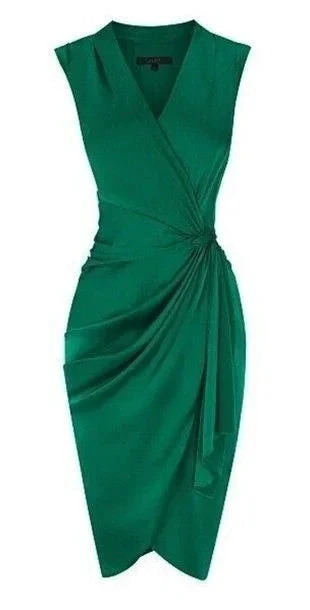 Green V Neck Wrap Short Homecoming Dress (ZD12576) - VelvetHem