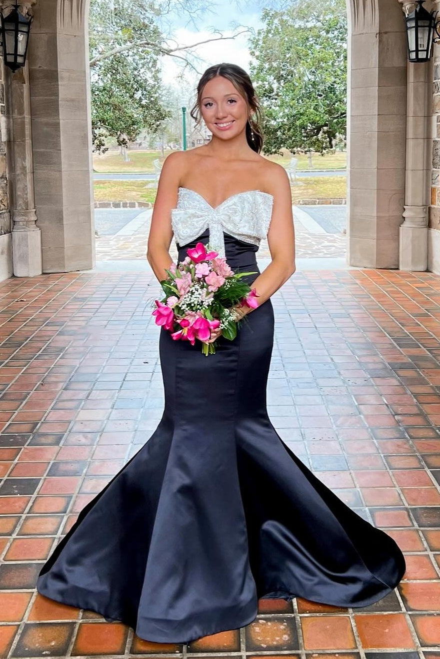 Cute Mermaid Sweetheart Pink Long Prom Dress with Bowknot Beading - View 6 | VelvetHem