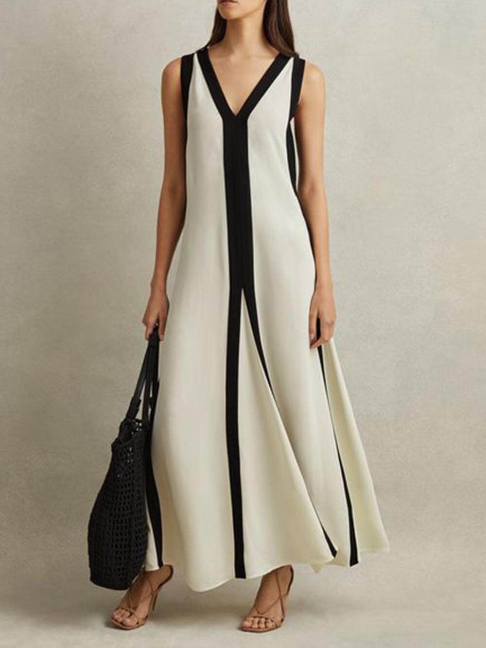 Reversible Style Colorblock A - Line Maxi Dress