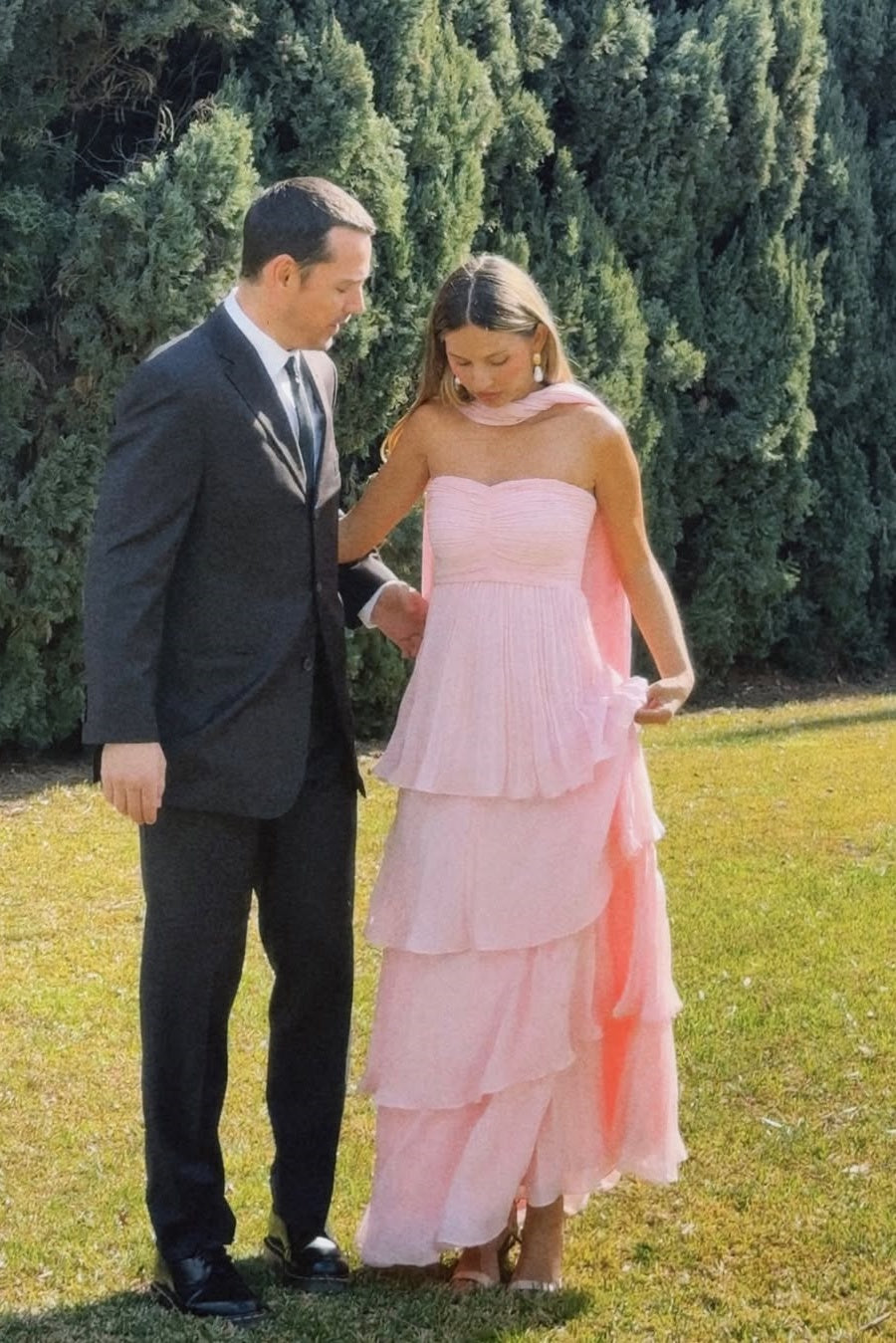 Chic A Line Sweetheart Pink Long Prom Dress with Ruffles