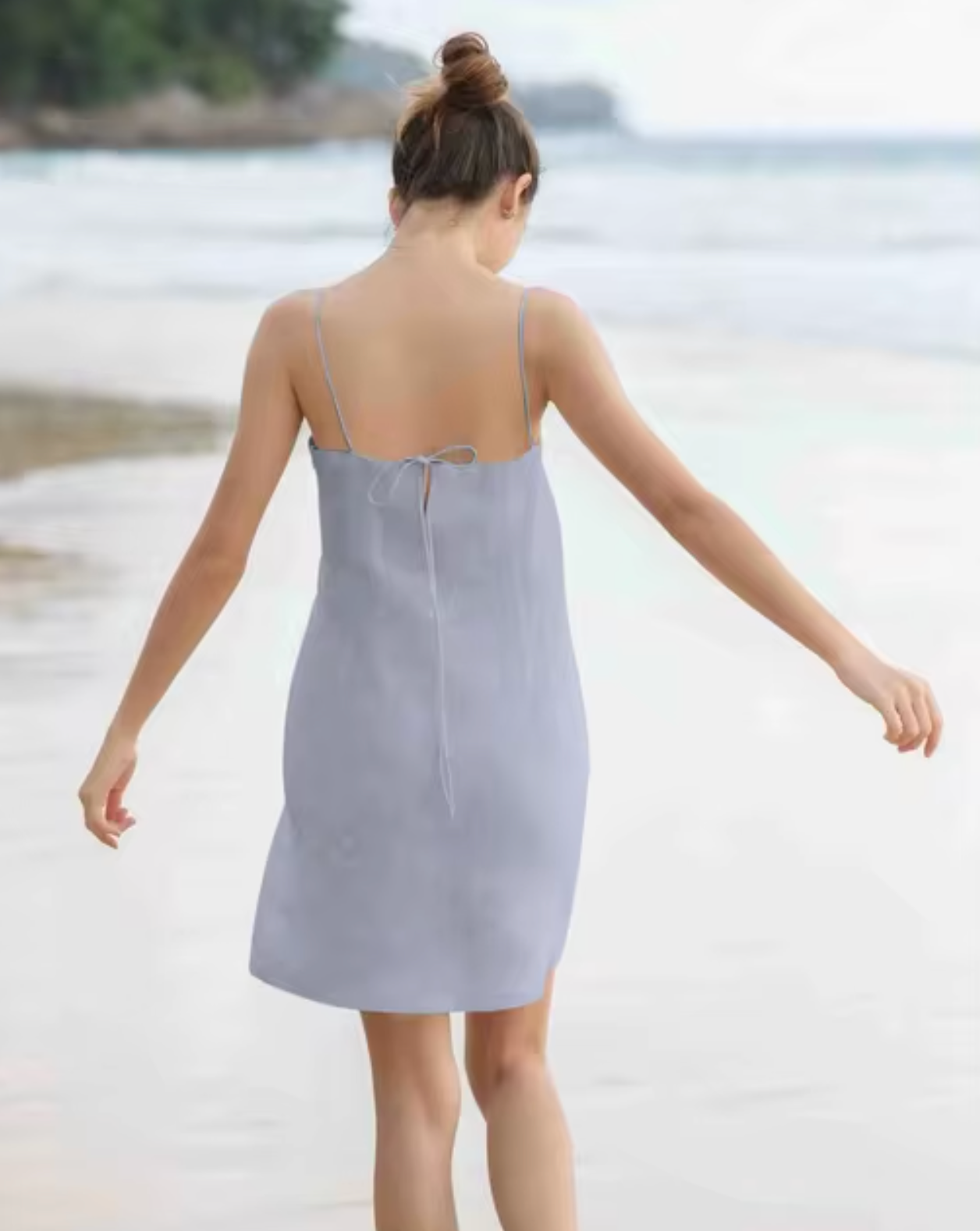 Palmira Effortless Cotton Linen Summer Dress with Thin Straps Chic Silhouette Collection
