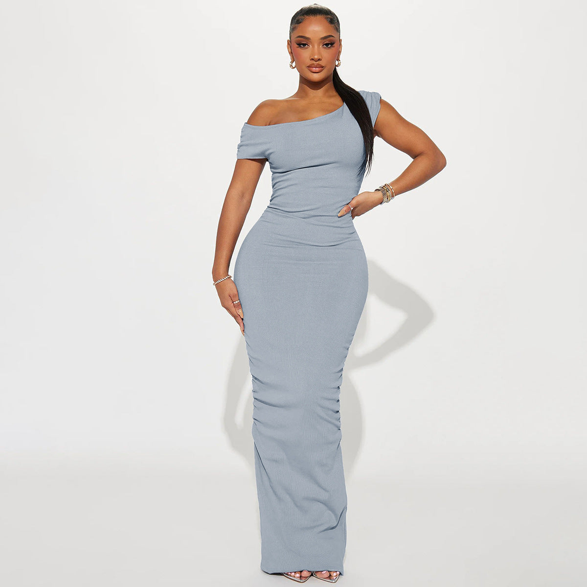 Mystical Off Shoulder Dress Grey