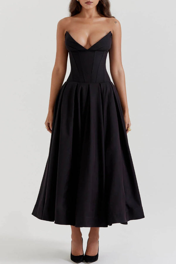 Lorelei Exclusive Strapless Midi Dress Premium Wardrobe Essential