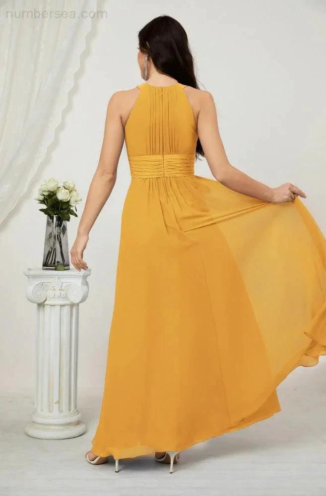 ZapDress Formal Party Gown Dress Chiffon Halter Long Sleeveless Bridesmaid Dresses 2802 (ZD16960)