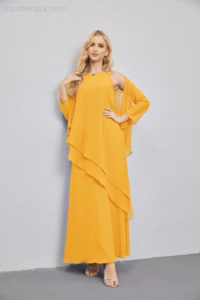 Mother of Bride Dresses with Open Front Lightweight Cardigan Formal Prom Gown  28081 (ZD16990)