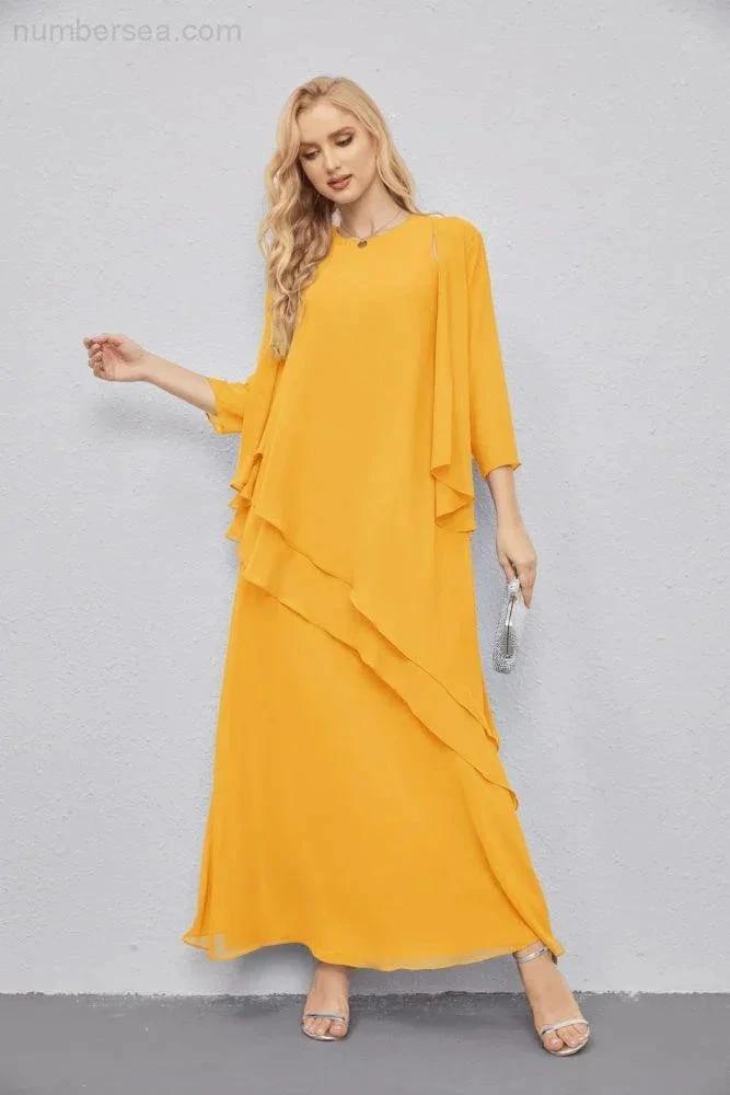 Mother of Bride Dresses with Open Front Lightweight Cardigan Formal Prom Gown  28081 (ZD16990)
