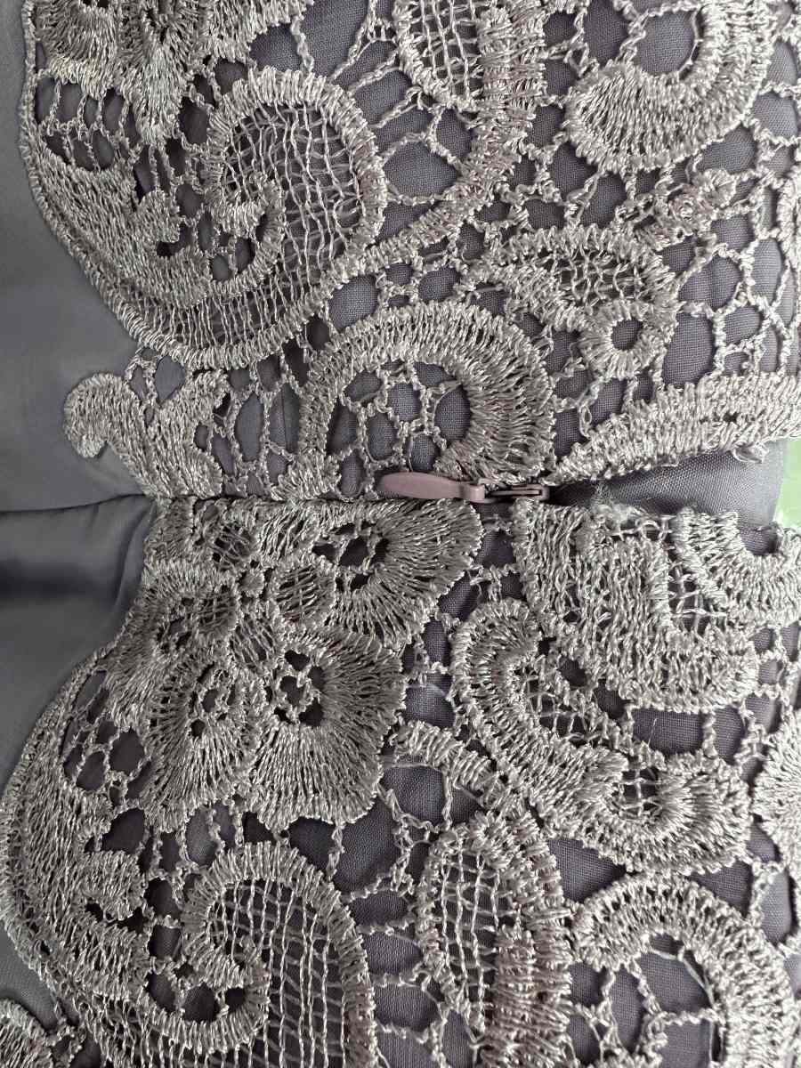 2 A Line Scoop Mother of the Bride Dress with Pleated & Lace Appliques Long