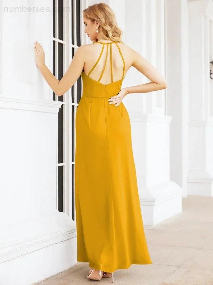 ZapDress Spaghetti Strap Bridesmaid Dresses V-Neck Long A-Line Formal Prom Gowns 28063 (ZD17045)