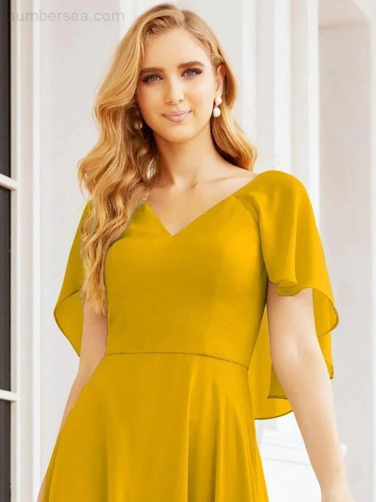 ZapDress Bridesmaid Dresses for Wedding Formal Evening Party Prom Gown with Cape 28050 (ZD17057)