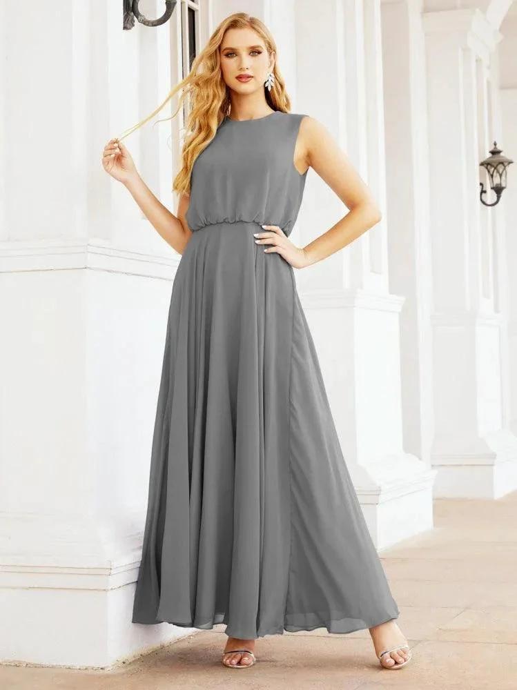 Numbersea Sleeveless Long Bridesmaid Dress A line Formal Evening Prom Gown 28025 by numbersea