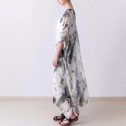 fall flowy silk dress long chiffon dresses plus size maxi dress two pieces